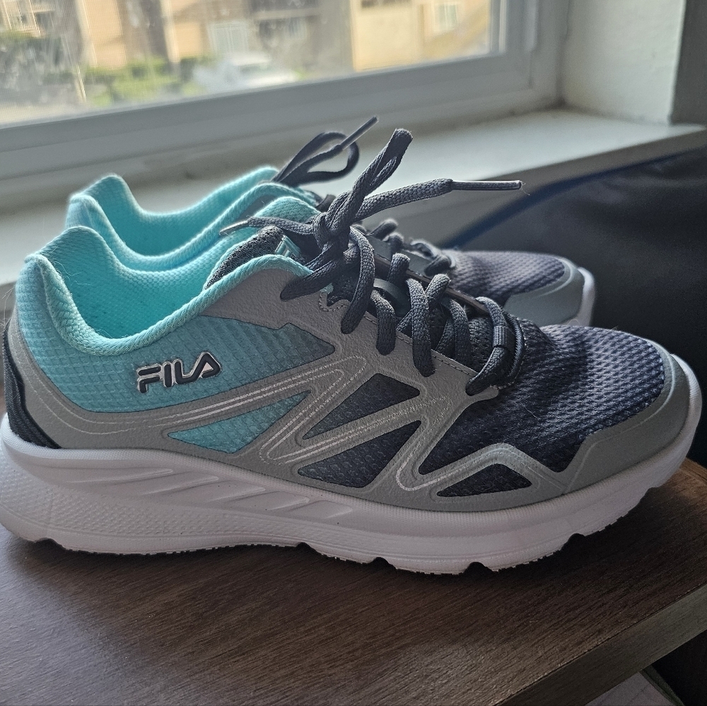 EUC Fila Memory Panorama 9 Women's Runner Charcoal & Aqua Sneakers Sz 8.5 - Picture 5 of 7